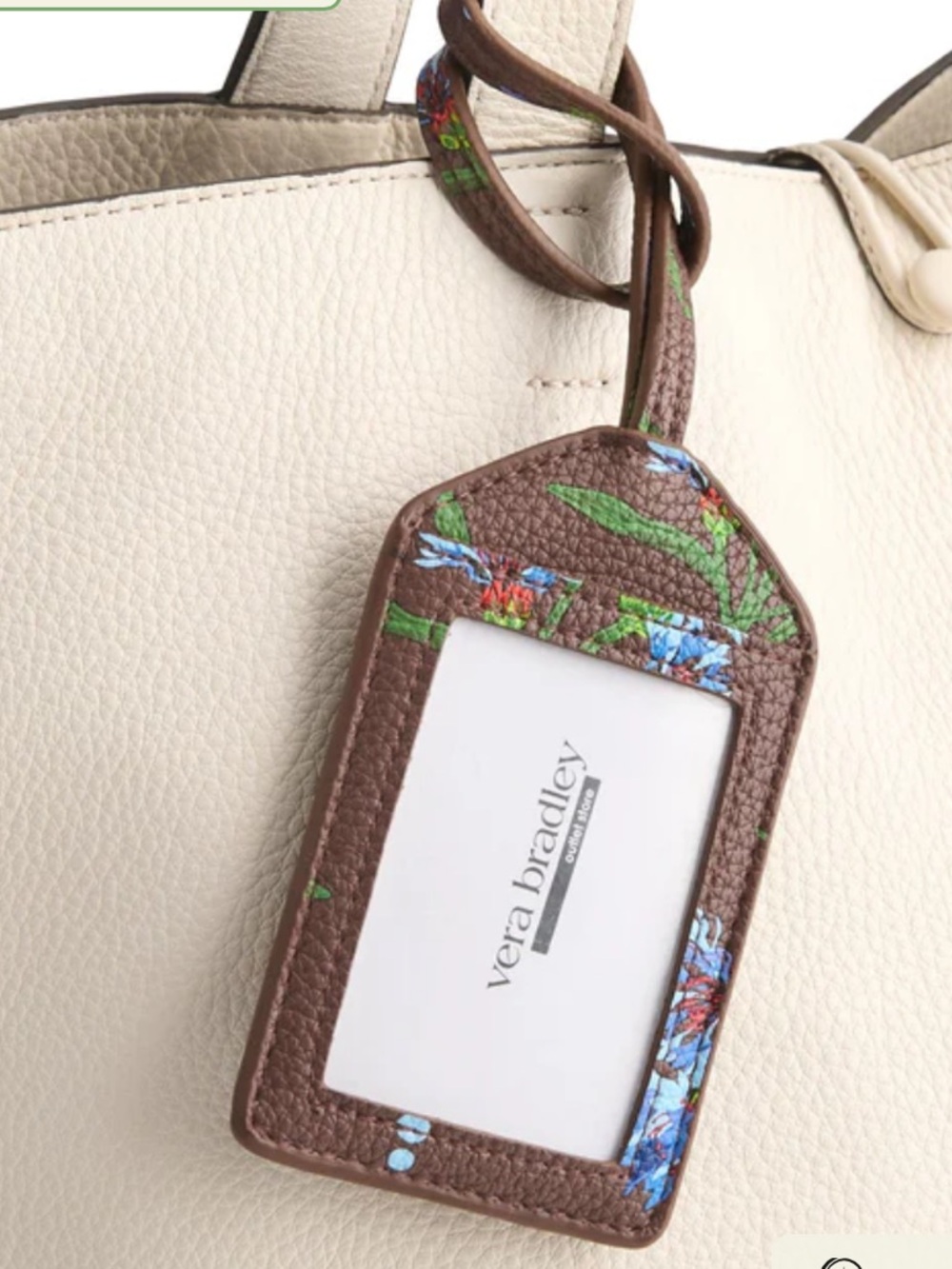 Vera Bradley Brown Floral Luggage Tag, NWT - Picture 3 of 4